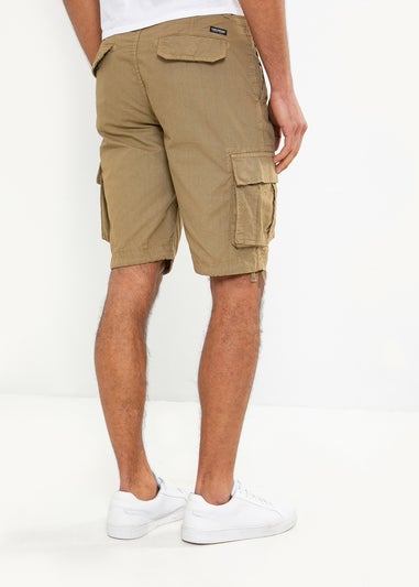 Threadbare Stone Cotton Manchester Cargo Shorts