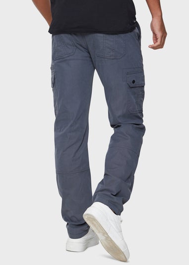 Threadbare Charcoal Pane Belted Cargo Trousers