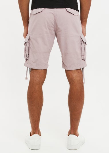 Threadbare Dusty Pink Cotton Cargo Shorts