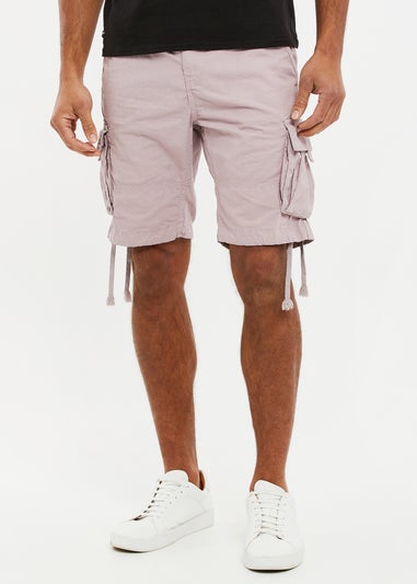 Threadbare Dusty Pink Cotton Cargo Shorts