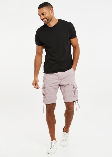 Threadbare Dusty Pink Cotton Cargo Shorts