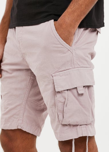 Threadbare Dusty Pink Cotton Cargo Shorts