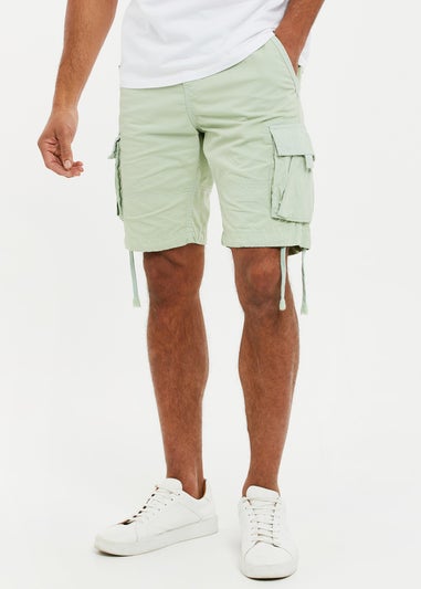 Threadbare Soft Green Cotton Cargo Shorts