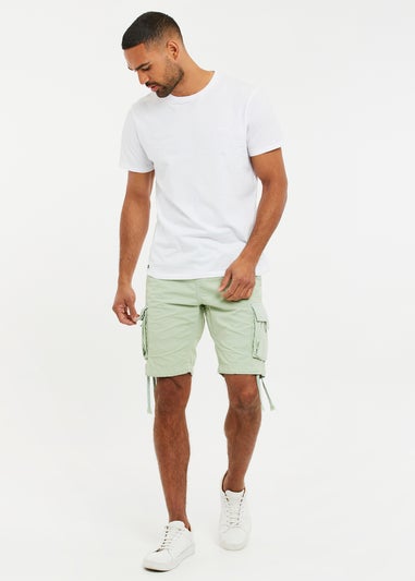 Threadbare Soft Green Cotton Cargo Shorts