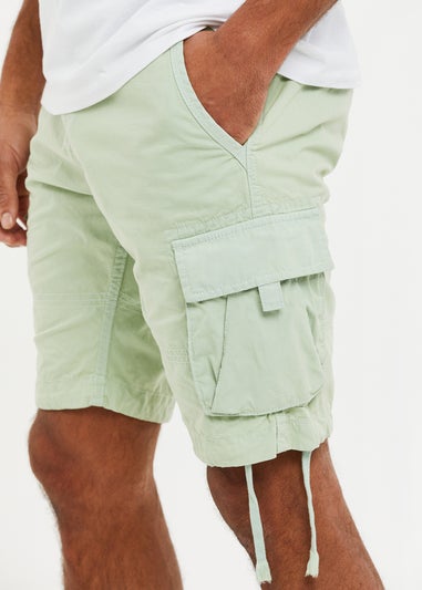 Threadbare Soft Green Cotton Cargo Shorts