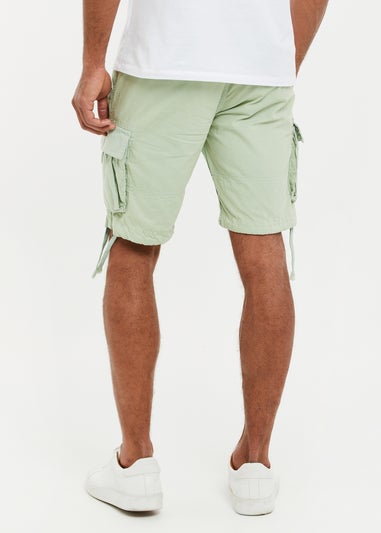 Threadbare Soft Green Cotton Cargo Shorts