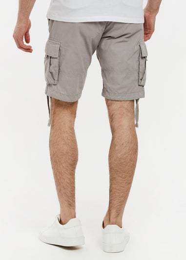 Threadbare Light Grey Cotton Cargo Shorts