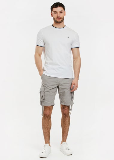 Threadbare Light Grey Cotton Cargo Shorts