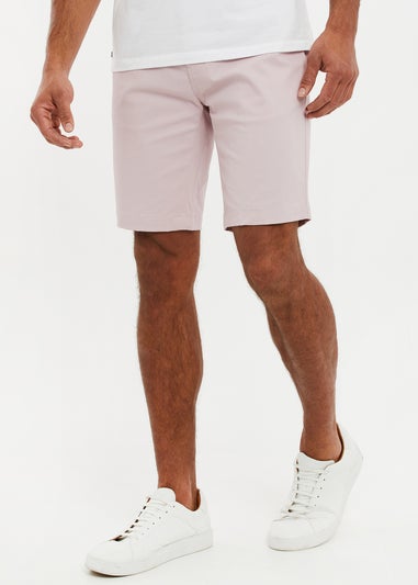 Threadbare Dusty Pink Cotton Slim Fit Chino Shorts With Stretch