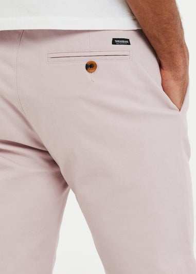 Threadbare Dusty Pink Cotton NorthSea Slim Fit Chino Shorts