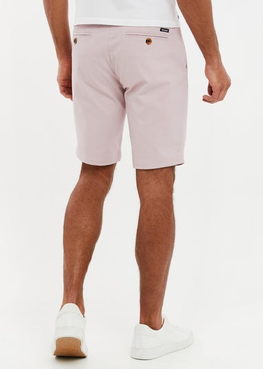 Threadbare Dusty Pink Cotton NorthSea Slim Fit Chino Shorts