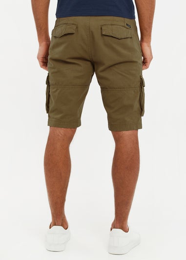 Threadbare Khaki Cotton Twill Cargo Shorts