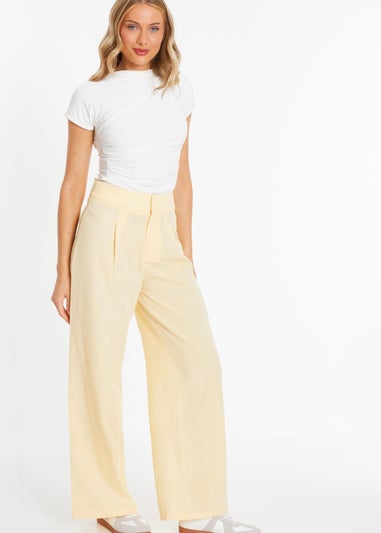 Quiz Yellow Linen Palazzo Trousers