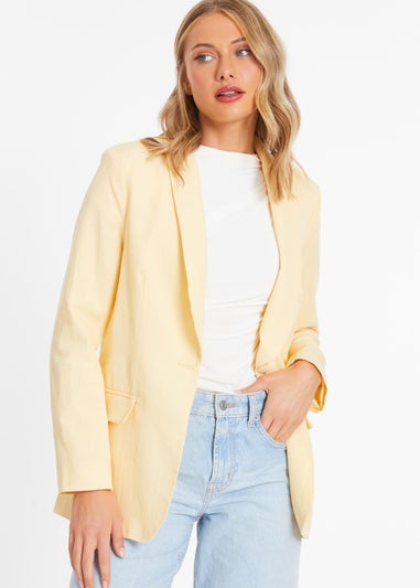 Quiz Yellow Linen Blazer