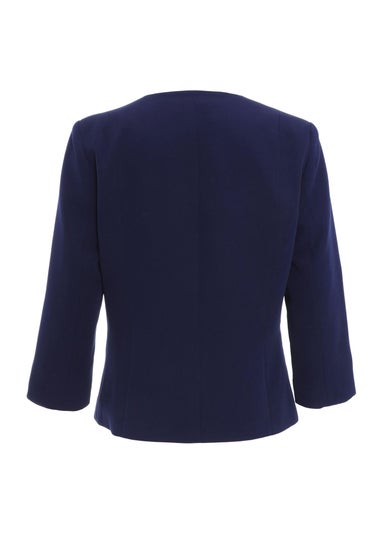 Quiz Blue Tailored Cropped Blazer