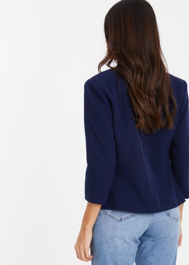 Quiz Blue Tailored Cropped Blazer