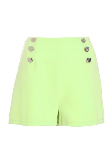 Quiz Green Button Tailored Shorts