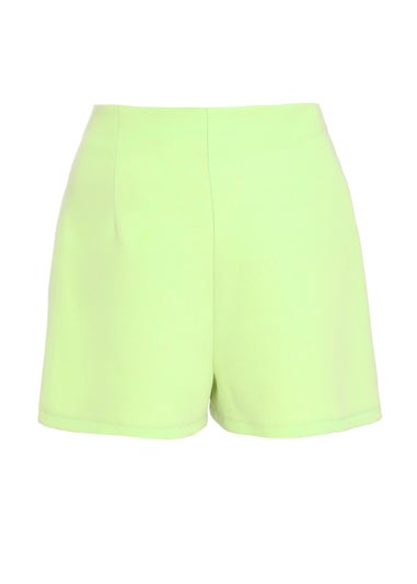 Quiz Green Button Tailored Shorts