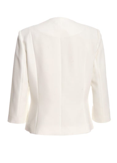 Quiz Cream Tailored Cropped Blazer