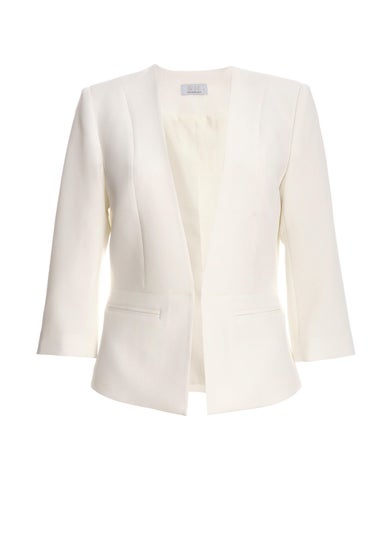 Quiz Cream Tailored Cropped Blazer