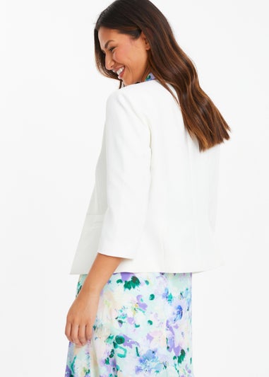 Quiz Cream Tailored Cropped Blazer