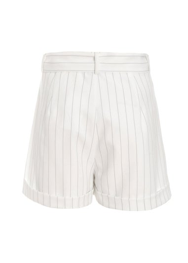 Quiz White Pinstripe Tailored Shorts