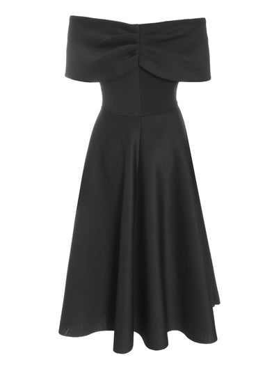 Quiz Black Bardot Skater Midi Dress