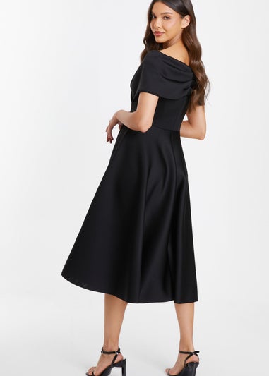 Quiz Black Bardot Skater Midi Dress