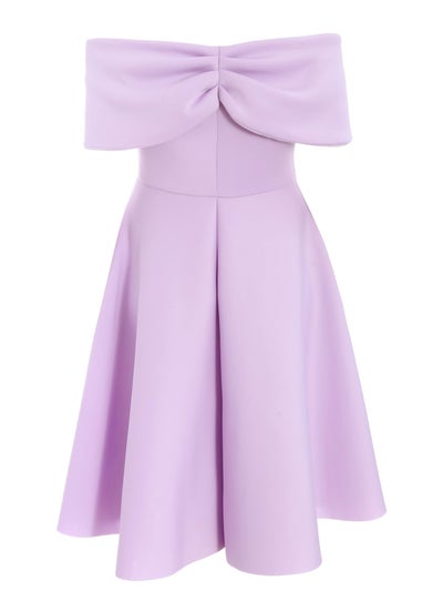 Quiz Purple Curve Midi Skater Dress