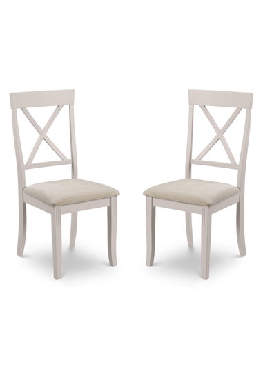 Julian Bowen Grey Davenport Elephant Dining Chairs Set Of 2 (96.5 x 44 x 52cm)