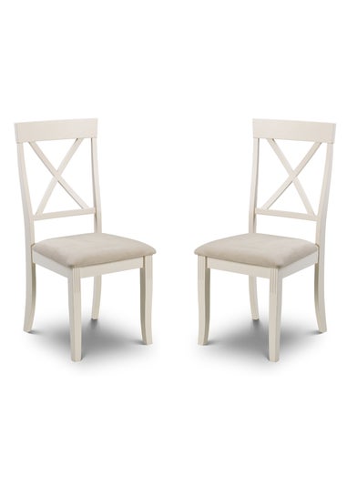 Julian Bowen Ivory Davenport Chairs Set Of 2 (96.5 x 44 x 52cm)