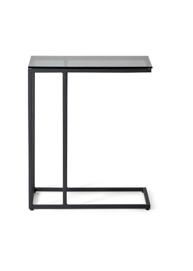 Julian Bowen Black Chicago Drinks Table Smoked Glass (60 x 30 x 50cm)