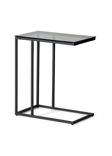 Julian Bowen Black Chicago Drinks Table Smoked Glass (60 x 30 x 50cm)