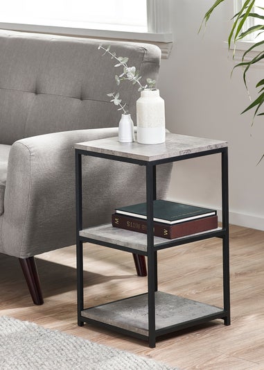 Julian Bowen Black Staten Tall Narrow Side Table (60 x 35 x 35cm)