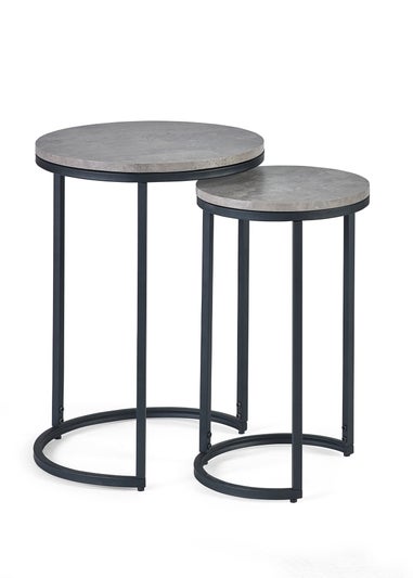 Julian Bowen Black Staten Round Nesting Side Tables (55 x 40 x 40cm)