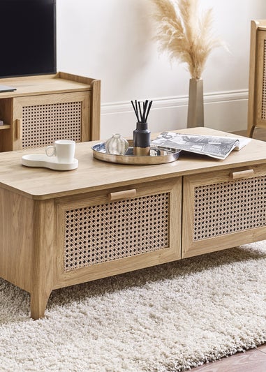 Julian Bowen Brown Sydney 2 Drawer Coffee Table (42 x 120 x 60cm)