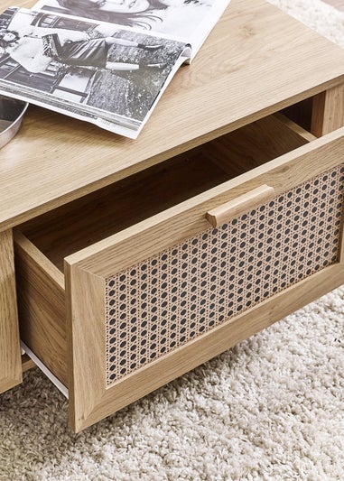 Julian Bowen Brown Sydney 2 Drawer Coffee Table (42 x 120 x 60cm)