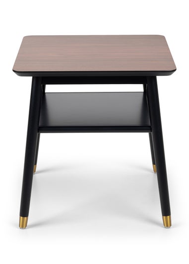 Julian Bowen Walnut Findlay Lamp Table With Shelf (45 x 45 x 45cm)