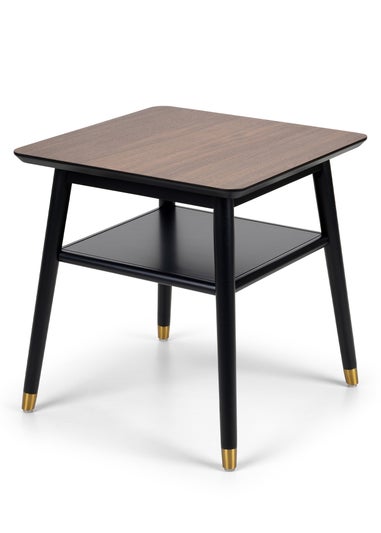 Julian Bowen Walnut Findlay Lamp Table With Shelf (45 x 45 x 45cm)