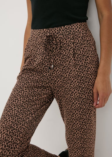 Brown Animal Print Harem Trousers