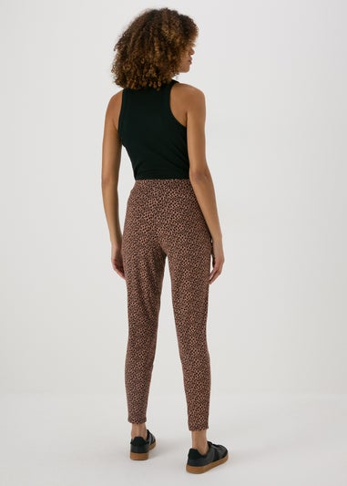 Brown Animal Print Harem Trousers