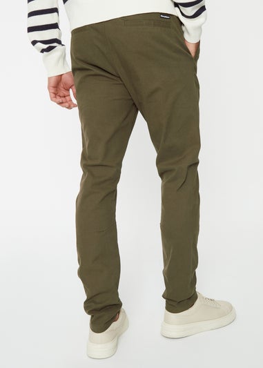 Threadbare Khaki Slim Fit Pull-On Chino Trousers