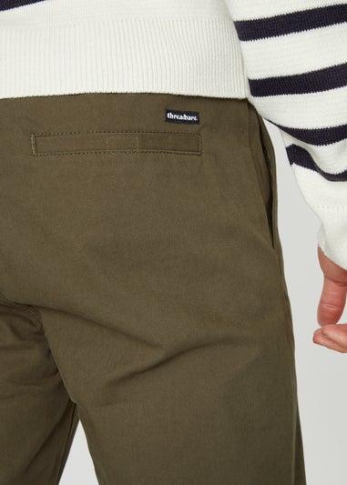 Threadbare Khaki Slim Fit Pull-On Chino Trousers