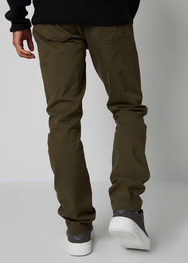 Threadbare Khaki Georgina Five Pocket Stretch Chino Trousers