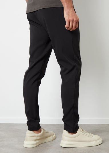 Threadbare Black Swinton Luxe Pull-On Seam Detail Stretch Trousers