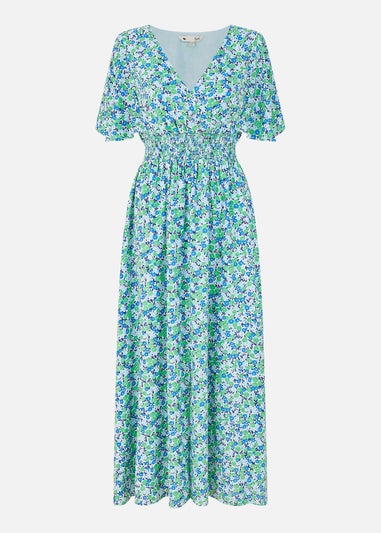 Yumi Green Ditsy Print Maxi Dress