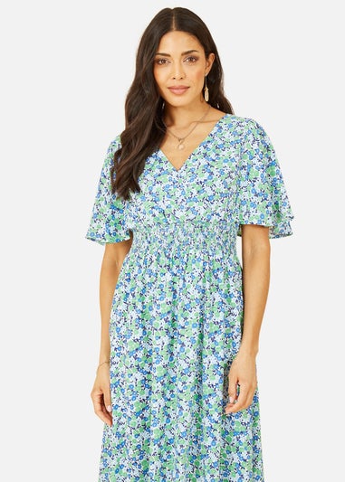 Yumi Green Ditsy Print Maxi Dress