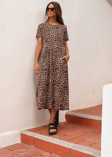 Threadbare Brown Danni Cotton Smock-Style Dress