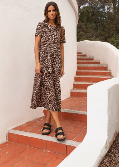 Threadbare Brown Danni Cotton Smock-Style Dress