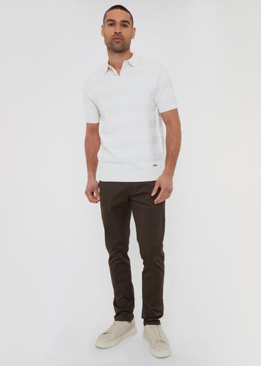 Threadbare Chocolate Castello Cotton Slim Fit Chino Trousers With Stretch